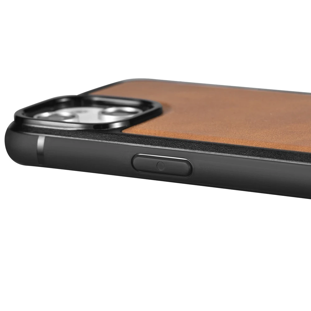 iCarer Leather Oil Wax covered with natural leather Apple iPhone 14 dėklas telefonui rudos spalvos (WMI14220717-TN)