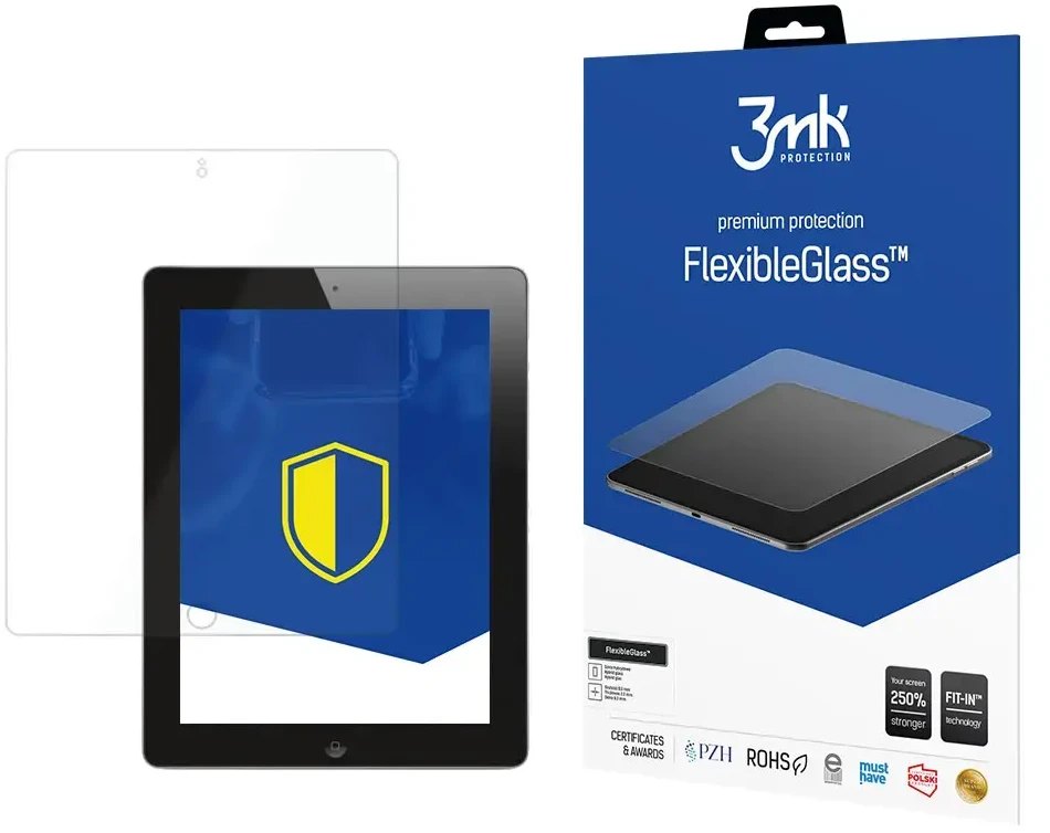 3MK FlexibleGlass 9,7 ", Skaidrus, Ekrano apsauga, iPad 3, Apple, Hibridinis stiklas