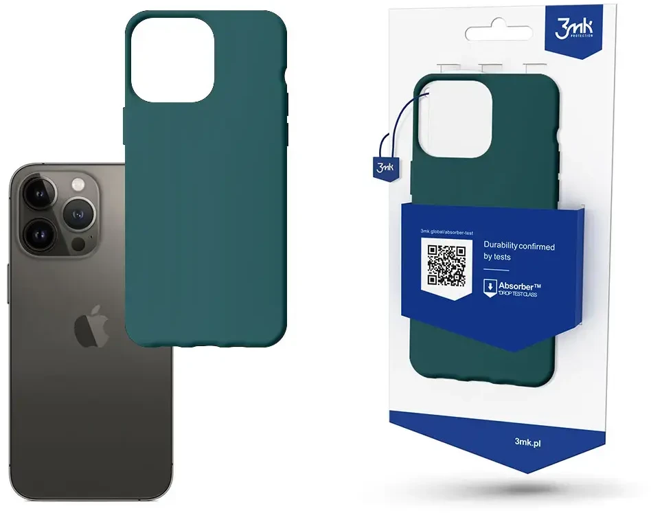 Dėklas 3mk Matt Case Apple iPhone 14 Pro tamsiai žalias
