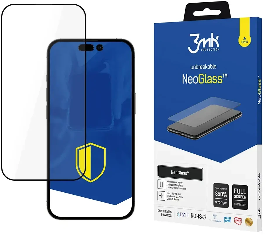 Apsauginis stiklas Apple iPhone 14 Pro Max 8H iš 3mk NeoGlass serijos