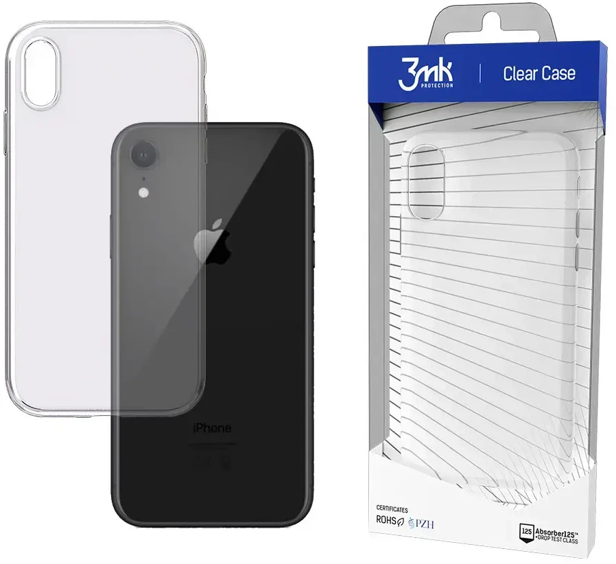 Dėklas 3MK skaidraus dėklo galinis dangtelis, Apple, iPhone XR, TPU, skaidrus