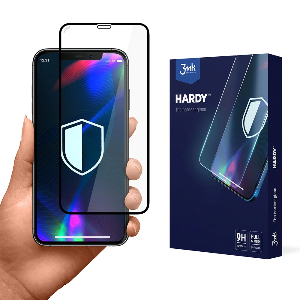 3MK Grūdintas stiklas Hardy iPhone X / XS / 11 Pro juodas / juodas