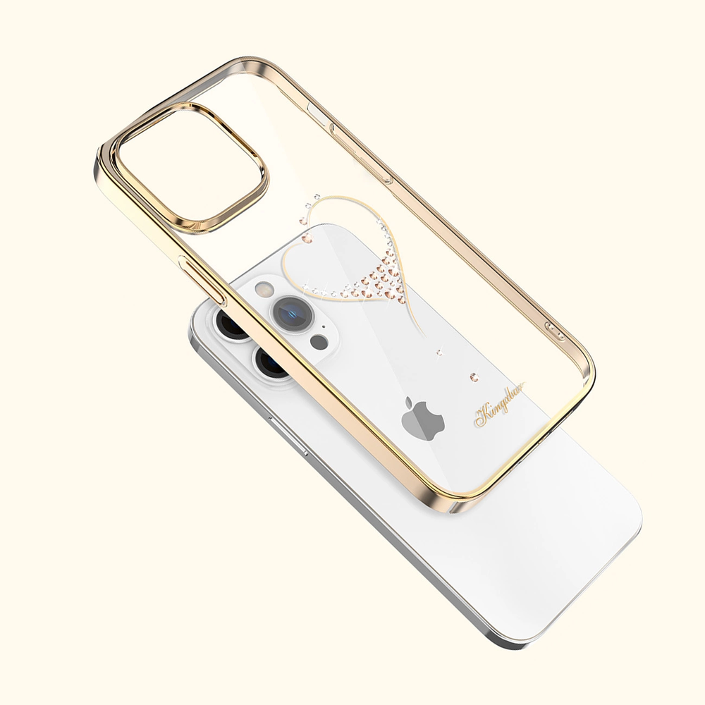 Dėklas Silikonas su Swarovski kristalais Kingxbar Wish Series Apple iPhone 14 Plus - auksinis