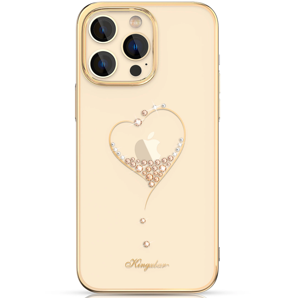 Dėklas Silikonas su Swarovski kristalais Kingxbar Wish Series Apple iPhone 14 Plus - auksinis