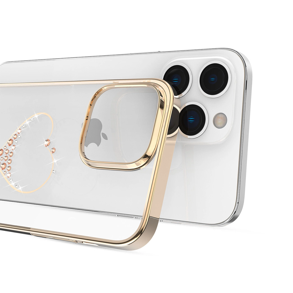 Dėklas Silikonas su Swarovski kristalais Kingxbar Wish Series Apple iPhone 14 Plus - auksinis
