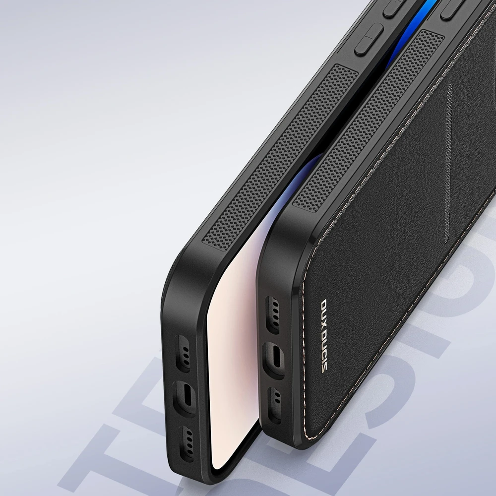3in1 Wallet su stoveliu Apple iPhone 14 Pro MagSafe RFID Blocker Dux Ducis Rafi Mag - dėklas telefonui juodos spalvos