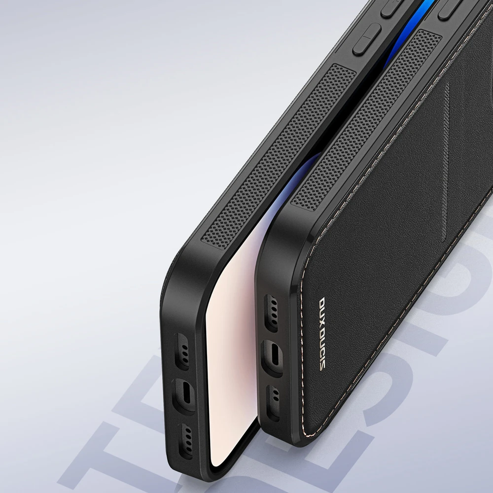 3in1 Wallet su stoveliu Apple iPhone 15 Pro MagSafe RFID Blocker Dux Ducis Rafi Mag - dėklas telefonui juodos spalvos
