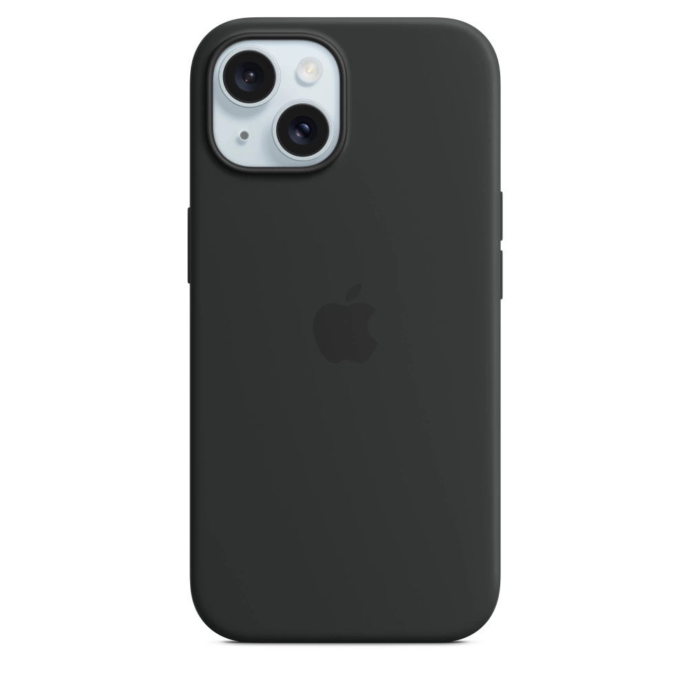 Apple iPhone 15 Silikoninis dėklas with MagSafe - Juodas