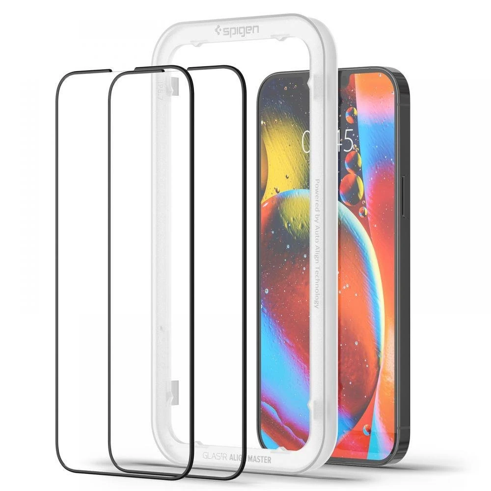 Ekrano apsauga Spigen tR Align Master 2 Pack, FC juodas - iPhone 14 Plus/iPhone 13 Pro Max