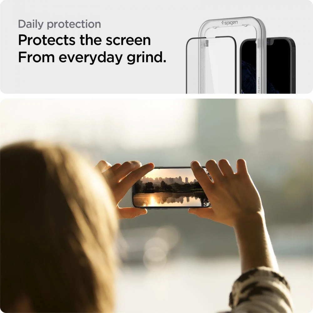 Ekrano apsauga Spigen tR Align Master 2 Pack, FC juodas - iPhone 14 Plus/iPhone 13 Pro Max