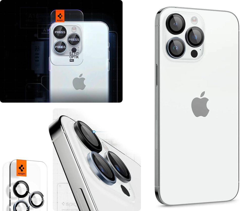 Spigen Glass EZ Fit Optik Pro 2 Pack, zero one - iPhone 16/15/14 Pro/ 16/15/14 Pro Max