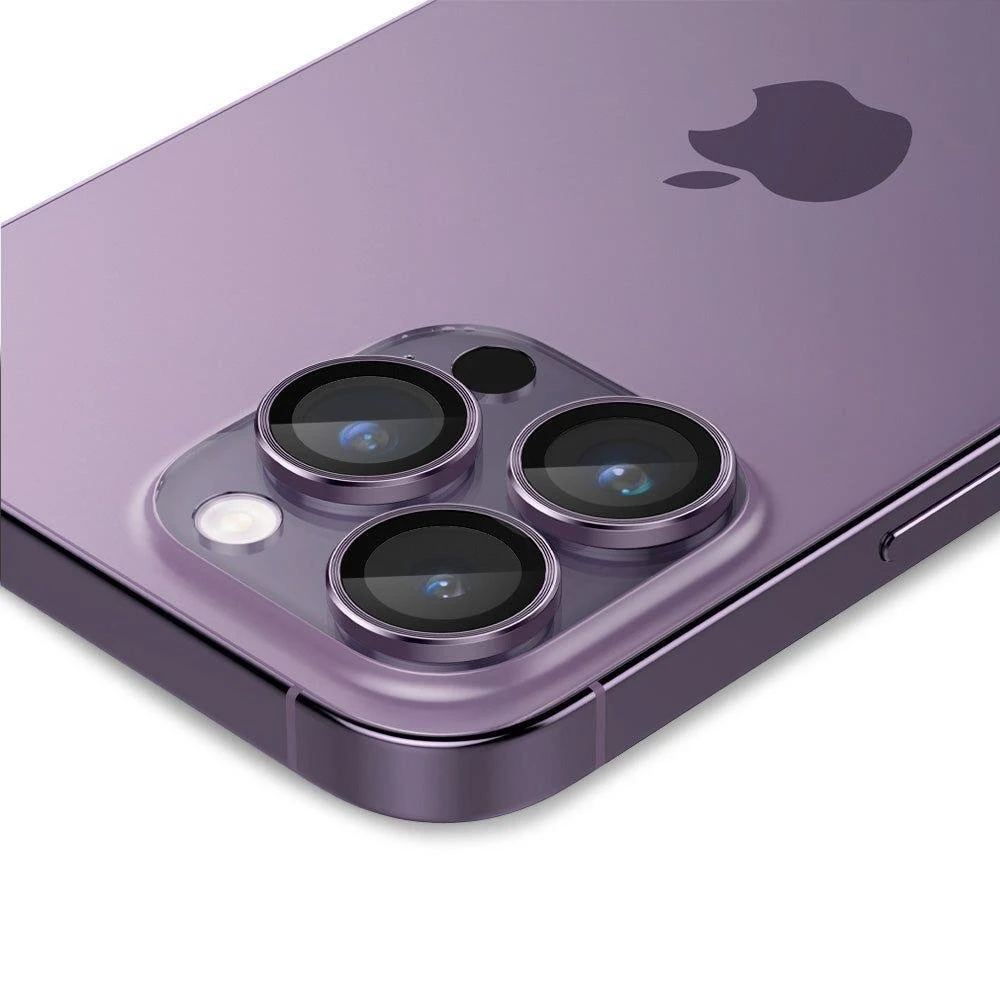 Spigen Glass EZ Fit Optik Pro 2 Pack, deep violetinė – Apple iPhone 14 Pro/Apple iPhone 14 Pro Max