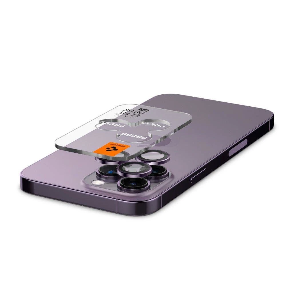 Spigen Glass EZ Fit Optik Pro 2 Pack, deep violetinė – Apple iPhone 14 Pro/Apple iPhone 14 Pro Max