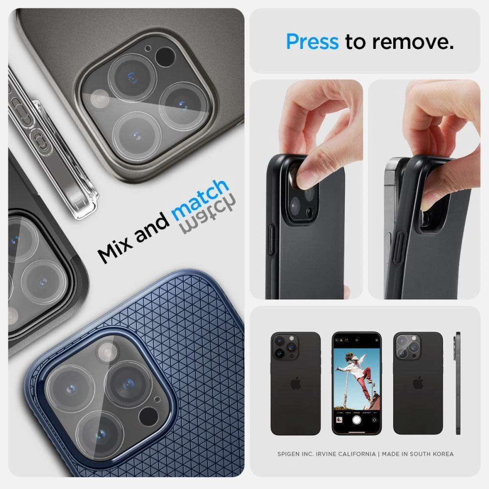 Kameros apsauga Apple iPhone 14 Pro / 14 Pro Max / 15 Pro / 15 Pro Max Spigen Optik. TR ”EZ FIT” Camera Protector 2-pack Clear
