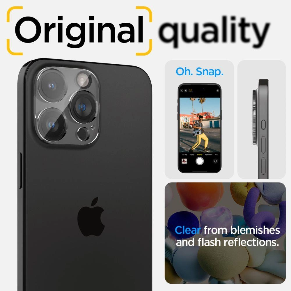 Kameros apsauga Apple iPhone 14 Pro / 14 Pro Max / 15 Pro / 15 Pro Max Spigen Optik. TR ”EZ FIT” Camera Protector 2-pack Clear