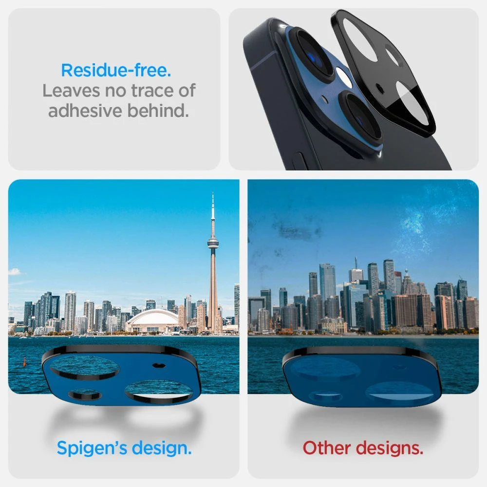 Spigen Glass Optik 2 vnt., juodos spalvos - iPhone 14/iPhone 14 Plus