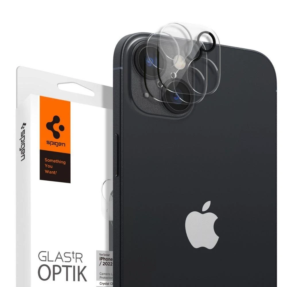„Spigen Glass Optik“ 2 vnt., skaidrūs – „Apple iPhone 14“ / „Apple iPhone 14 Plus“