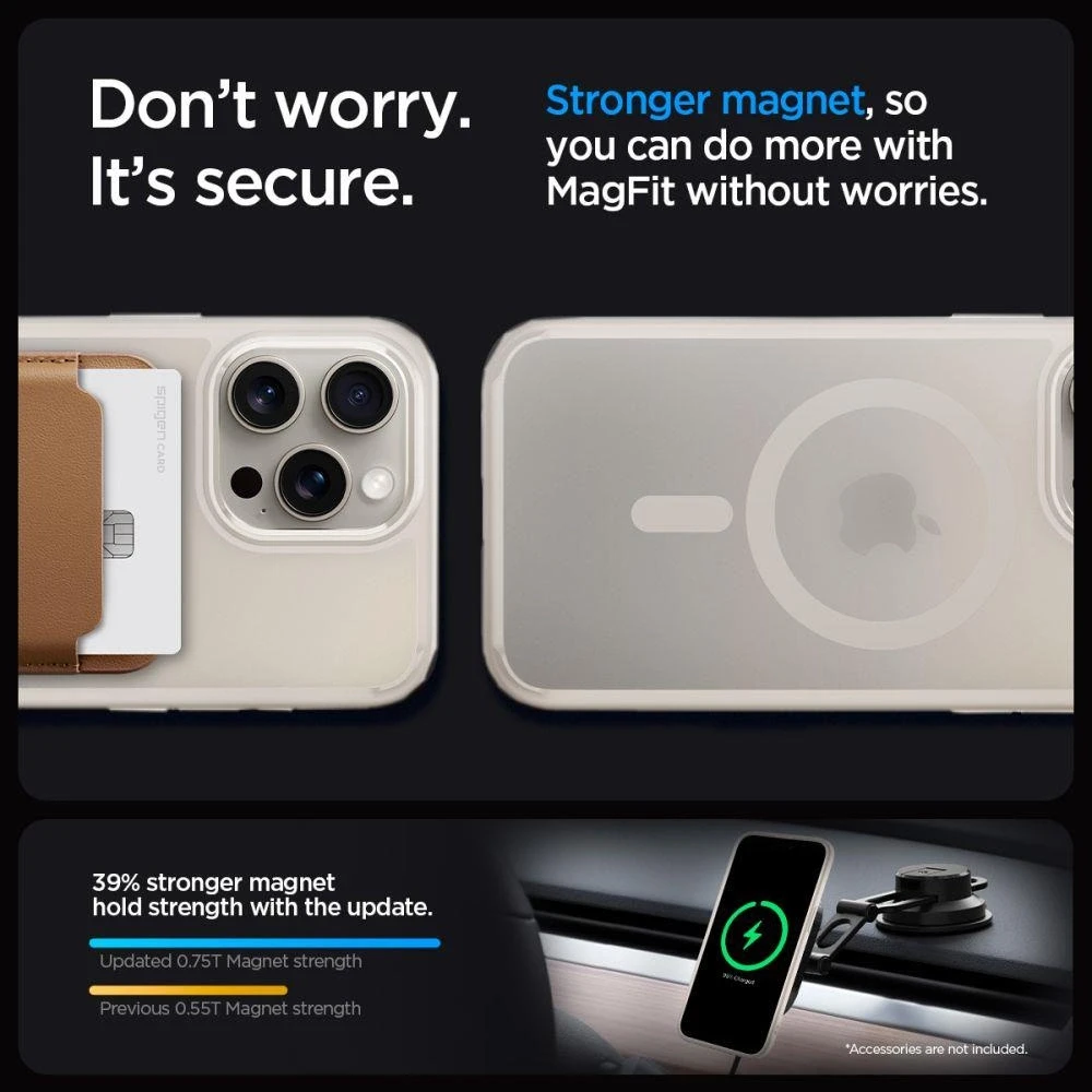 Spigen Ultra Hybrid (MagFit) dėklas skirtas Apple iPhone 15 Pro, spalva - Frost Natural Titanium
