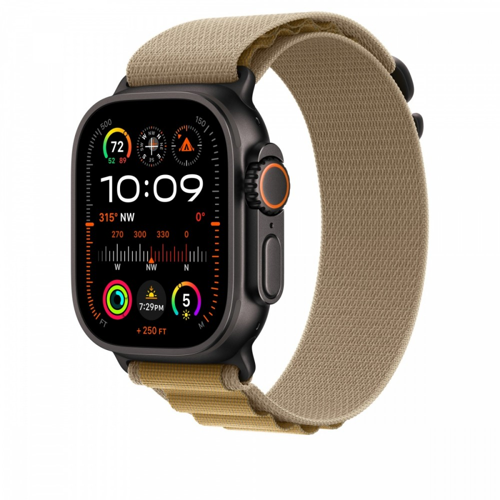 Apple 49mm Tan Alpine Loop – vidutinė – juodo titano apdaila