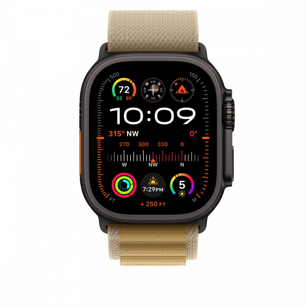Apple 49mm Tan Alpine Loop – vidutinė – juodo titano apdaila