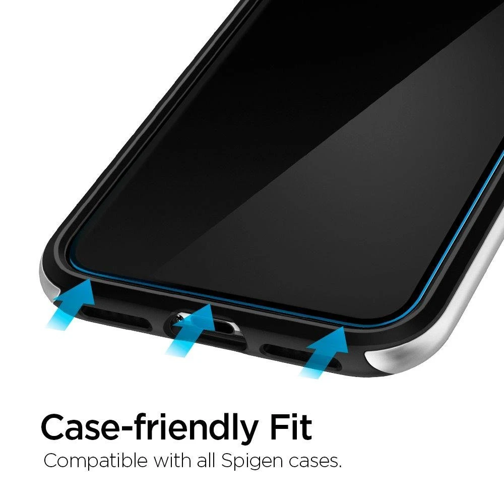 Spigen grūdintas stiklas Alm Glas.TR Slim 2 vnt., skirtas iPhone 11