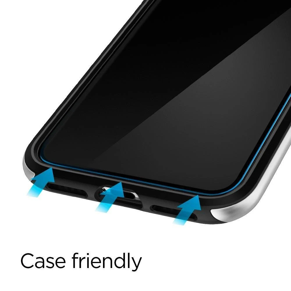 Spigen Glass FC 2 Pack, juodos spalvos – Apple iPhone 11 Pro/XS/X