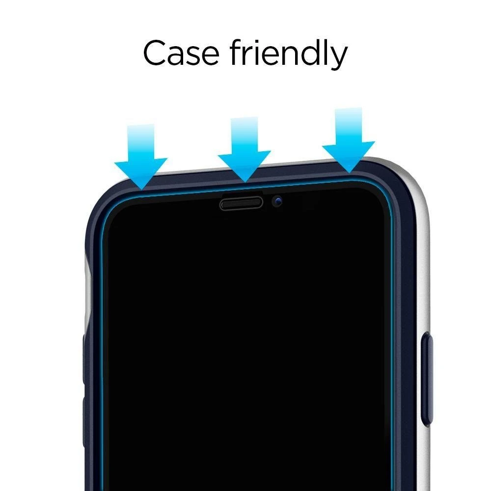 Spigen Glass FC 2 Pack, juodos spalvos – Apple iPhone 11 Pro/XS/X