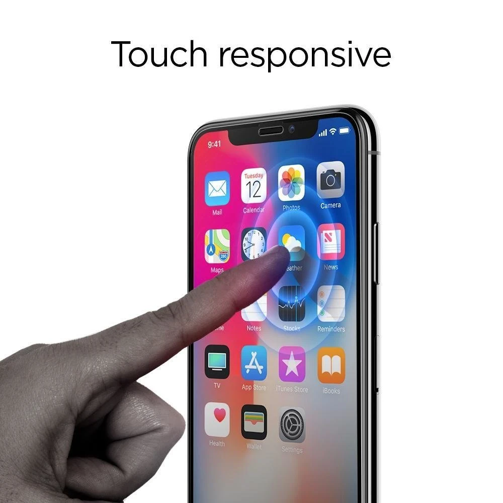 Spigen Glass FC 2 Pack, juodos spalvos – Apple iPhone 11 Pro/XS/X