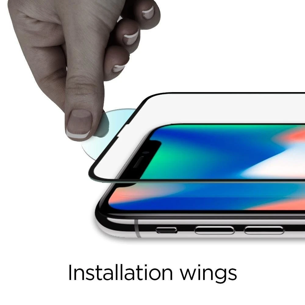 Spigen Glass FC 2 Pack, juodos spalvos – Apple iPhone 11 Pro/XS/X