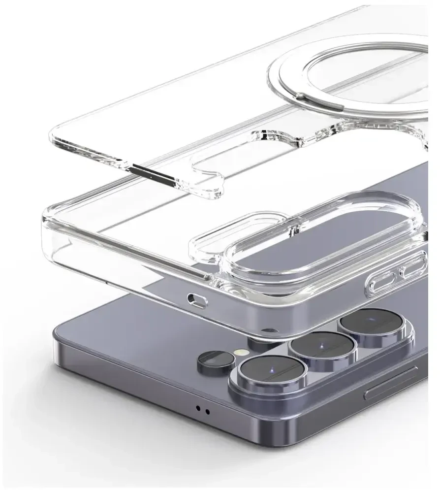Araree dvigubas M stovas „MagSafe“ dėklas, skirtas „Samsung Galaxy S26 Ultra“, permatomas