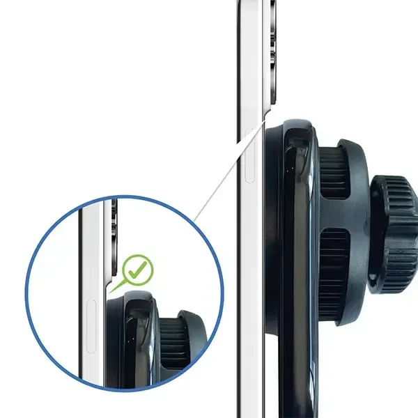 Araree Renergy AM15V automobilinis telefono laikiklis su belaidžiu 15W įkrovimu, skirtas oro ventiliacijai, suderinamas su MagSafe, juodas
