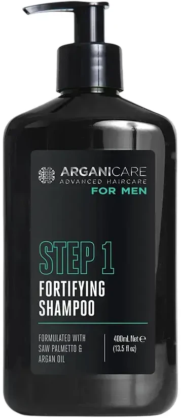 Arganicare Men Step 1 Organic Hair Šampūnas Strengthening & Anti-Hair Loss, 400 ml