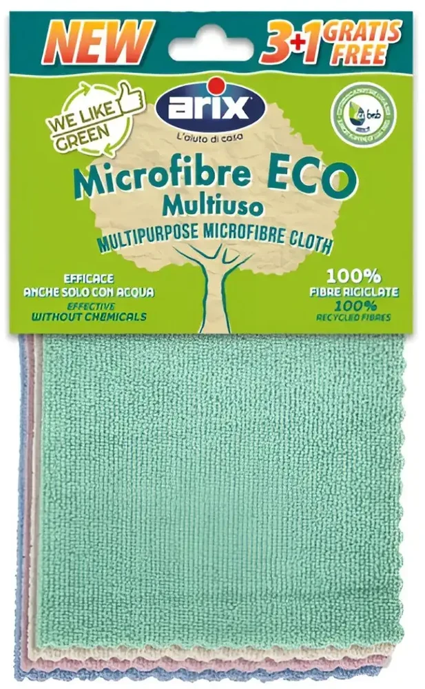 Arix Mikropluošto šluostės ECO 30x30cm 3+1vnt,12,