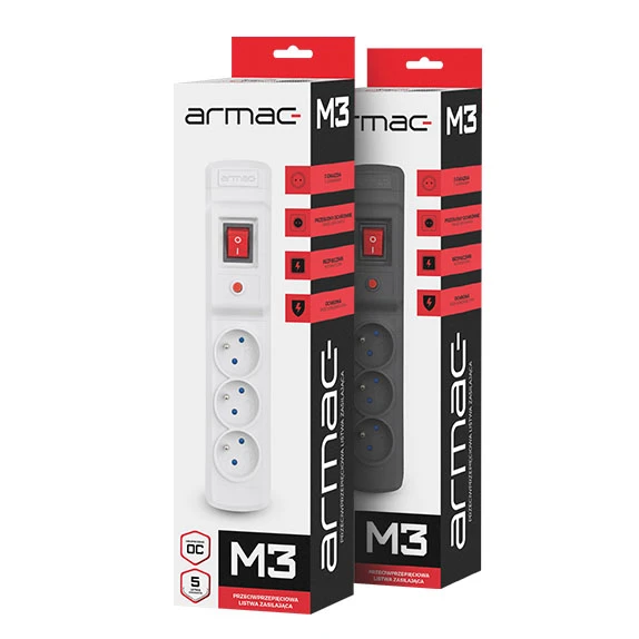 ARMAC M3/15/SZ Armac Surge Protection MULTI M3 (3 lizdai) 1,5m pilkas