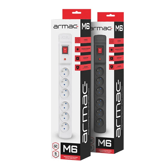 ARMAC M6/15/SZ Armac Surge Protection MULTI M6 (6 lizdai) 1,5m pilka