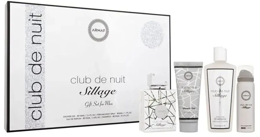 Armaf Club de Nuit Sillage EDP rinkinys vyrams (EDP 105 ml + Dušo želė 100 ml + Dezodorantas 50 ml + Šampūnas 250 ml)