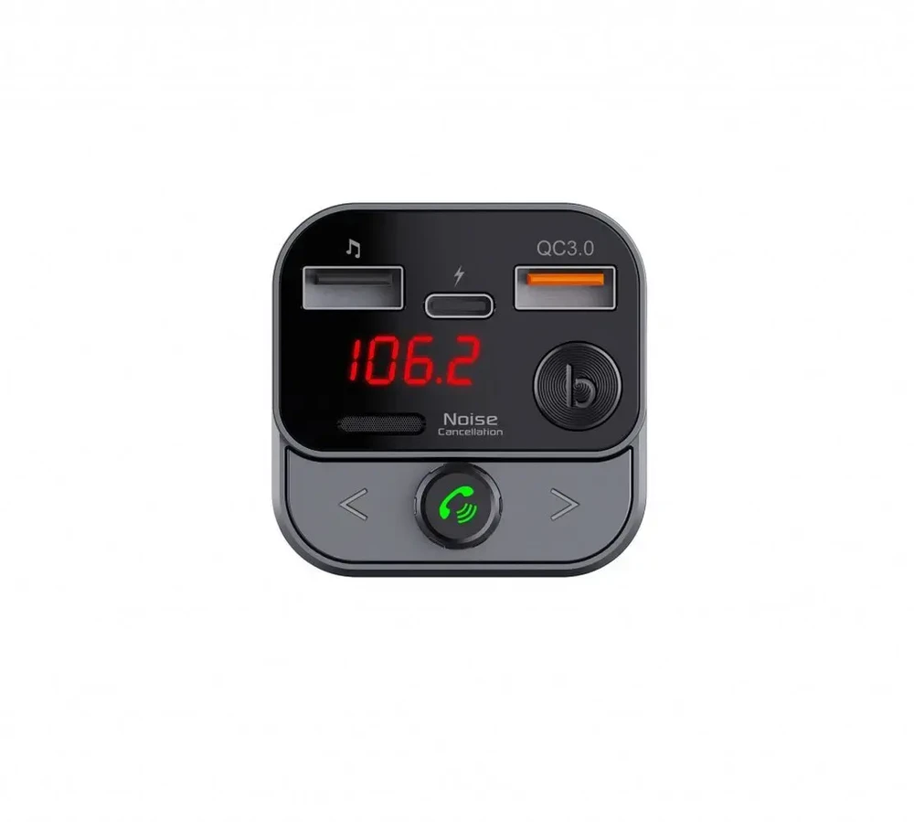 ART transmiter FM bluetooth 5.0 + USB A QC3.0 + Typ C (total 30W) FM-84B juodas