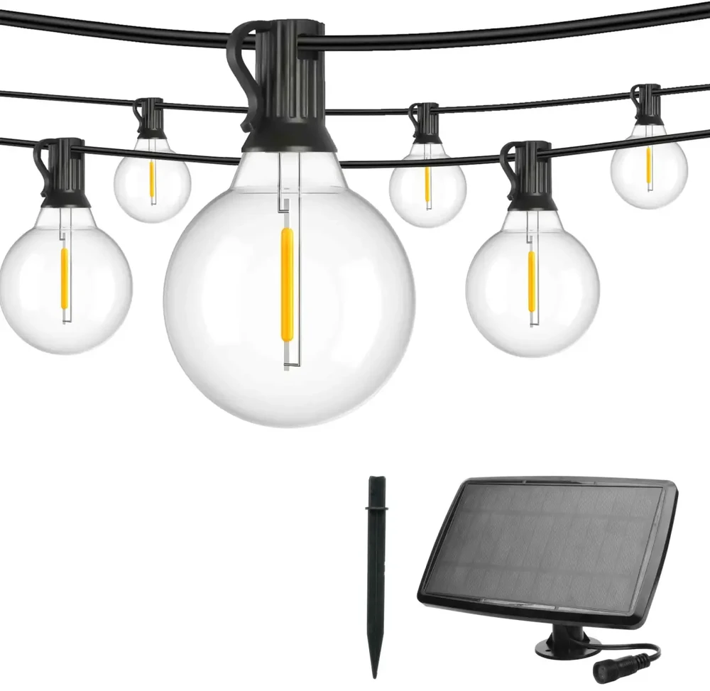 Artflow Lauko girlianda G40 15m Šilta balta Saulės energija