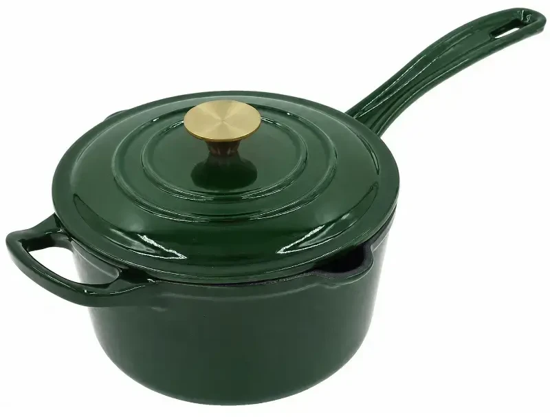 Asi Collection Maku Čuguna katls mērcēm ar vāku 1 7L / 18cm zaļš