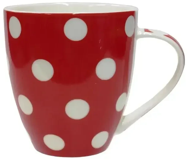 Asi Collection puodelis „Taškeliai“ 513 ml, raudonas su baltais taškeliais