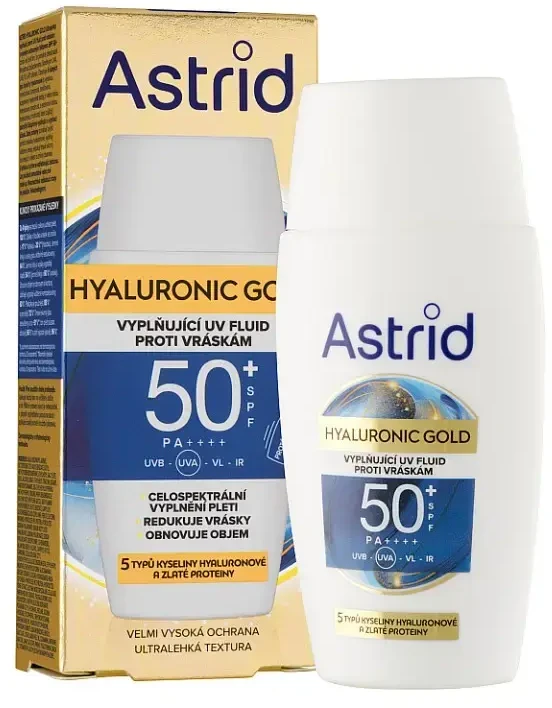 Astrid Pildantis kasdienis veido skystis SPF 50 Hyaluronic Gold (Fluid) 50 ml
