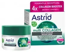 Astrid Naktinis kremas nuo raukšlių ir elastingumą atkuriantis Multi Collagen (Kreminis) 50 ml