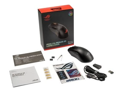 Pelė Myszka gamingowaAsus ROG Gladius III su laidu 26000 dpi optinė juoda