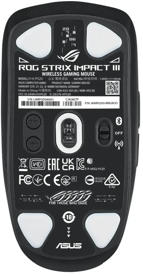 ASUS ROG Strix Impact III Wireless 90MP03D0-BMUA00 Belaidė pelė žaidimams Juodas