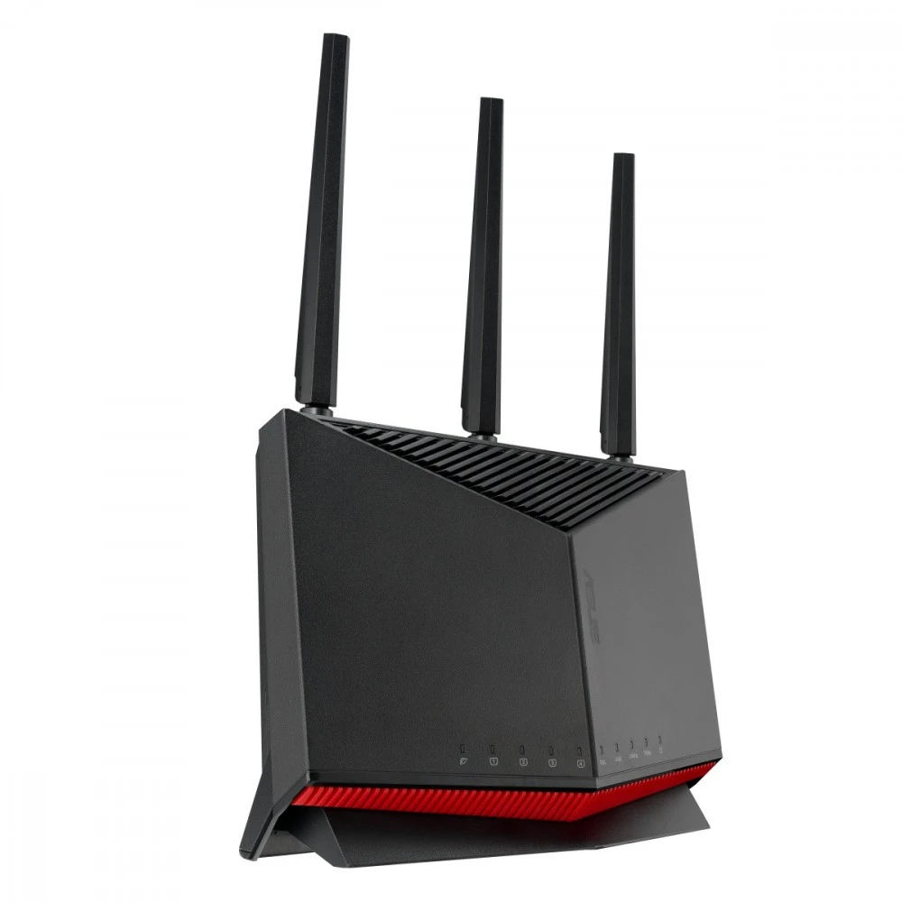 Asus | Belaidis „Wi-Fi 7“ dviejų dažnių gigabito maršrutizatorius | RT-BE86U | 802.11be | 6800 Mb/s | Ethernet LAN (RJ-45) jungtys 5 | Tinklo palaikymas: Taip | MU-MiMO: Ne | 4G/5G | Antenos tipas: Išorinė/Vidinė | 2