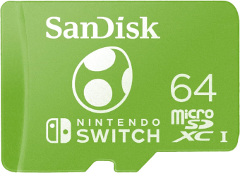 Atminties kortelė SanDisk Nintendo Micro SDXC UHS-I kortelė, skirta Nintendo Switch, Yoshi Edition- 64GB, Iki 100MB/s skaitymo; iki 90MB/s rašyti
