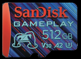 Atminties kortelė SanDisk Micro SDXC GamePlay 512GB 190/130 MB/s A2 C10 V30 UHS-I U3