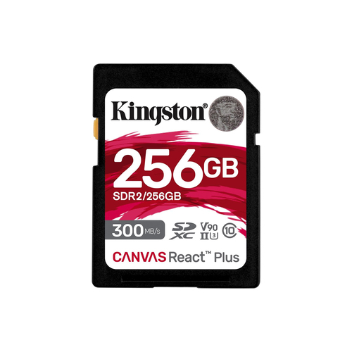Atminties kortelė KINGSTON 256GB Canvas React Plus SDXC UHS-II 300R/260W U3 V90, skirtas Full HD/4K/8K