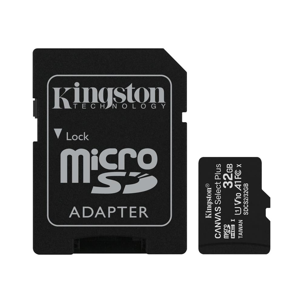 Atminties kortelė Kingston Canvas Select Plus UHS-I 32 GB Micro SDHC Flash atminties klasė 10 SD Adapteris