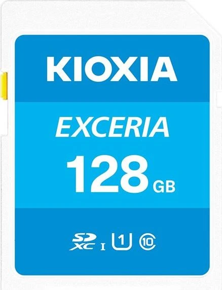 Kioxia Exceria 128GB SD atminties kortelė iš priekio